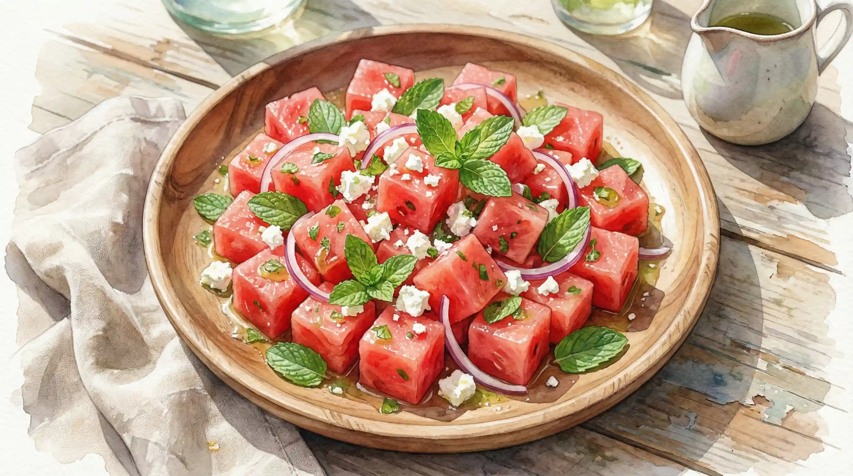 西瓜菲达奶酪沙拉 - 暗网吃瓜