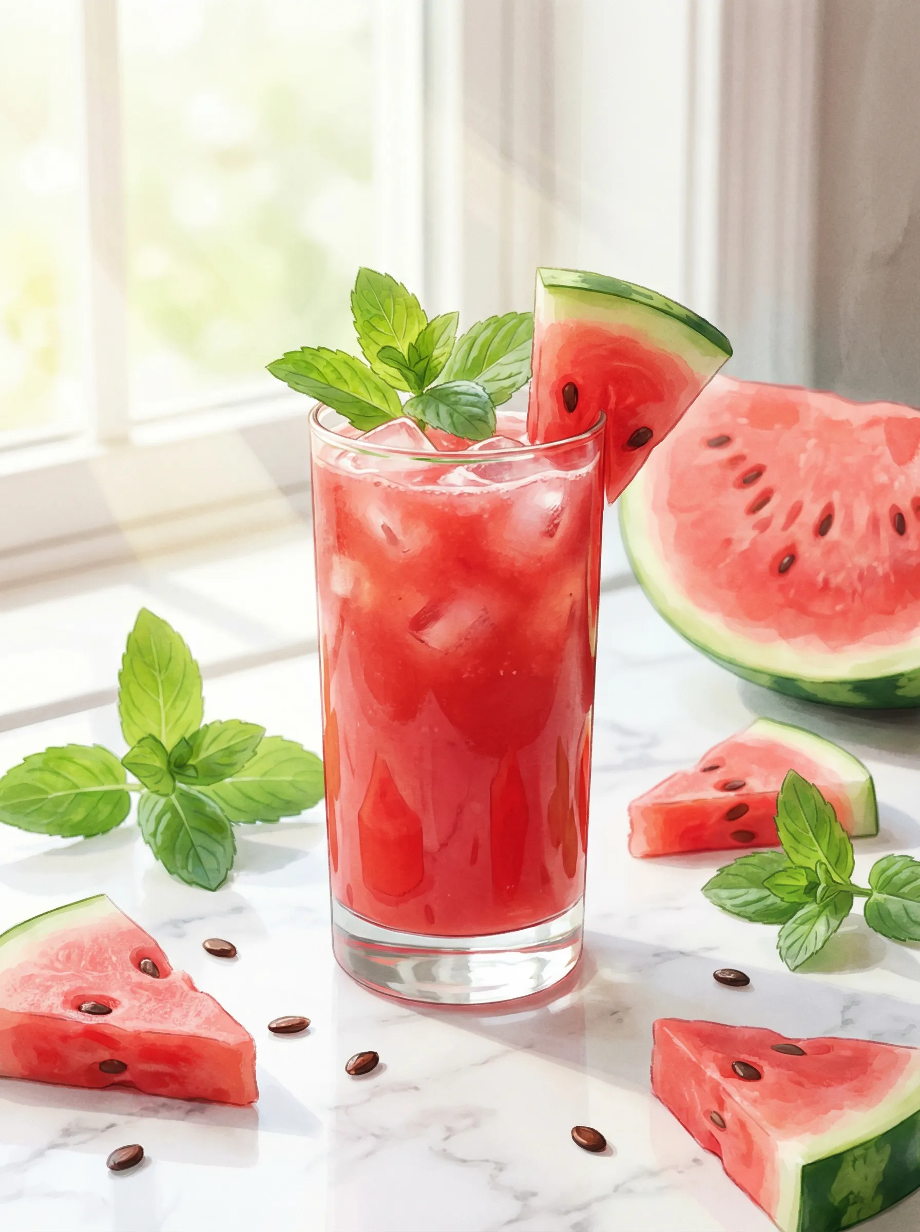 西瓜薄荷冰沙饮品 - 暗网吃瓜